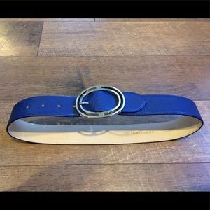 Longchamp Blue Leather Pebbled Belt - 28